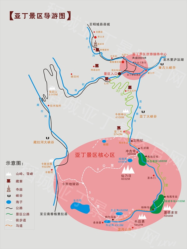 稻城亚丁景区地图