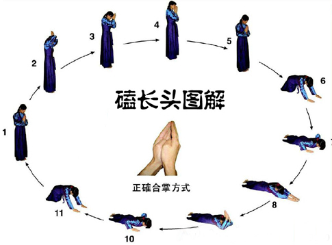 图解磕长头的方法