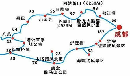 成都到新都桥旅游路线路况