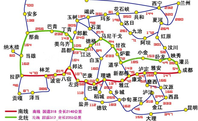 川藏线地图