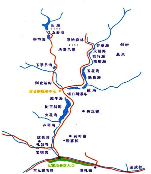 九寨沟景区地图