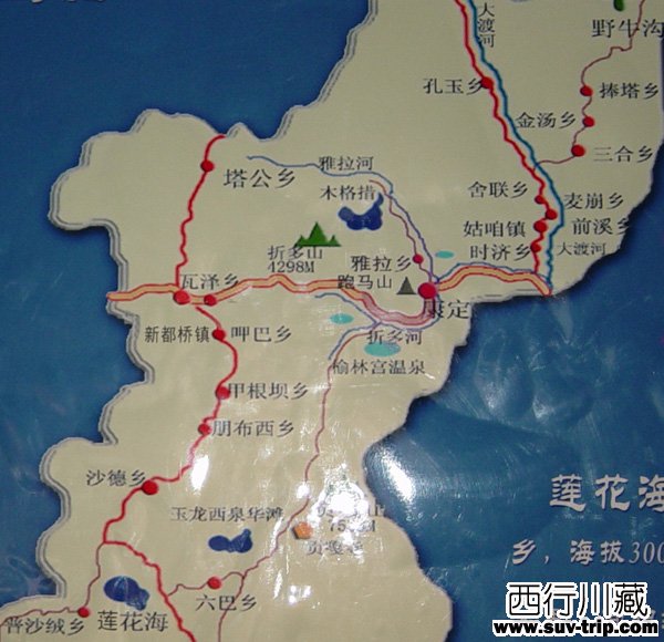新都桥旅游地图